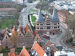 Blick von der Petri-Kirche auf die Stadt Lübeck