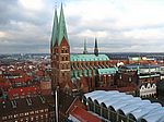 Blick von der Petri-Kirche auf die Stadt Lübeck